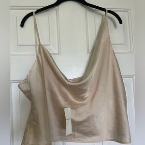 Abercrombie Satin Asymmetrical Cowlneck Cami